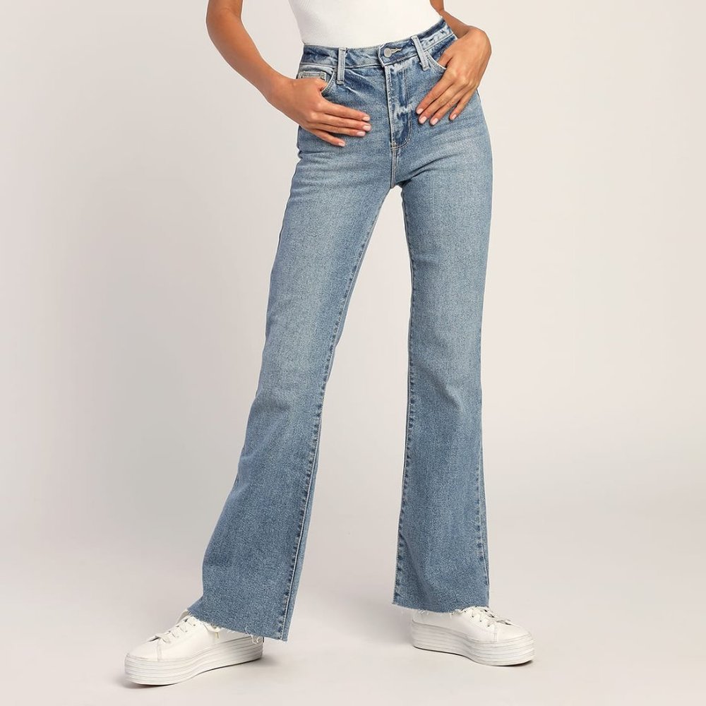 Light Wash High-Rise Vintage Flare-Leg Jeans